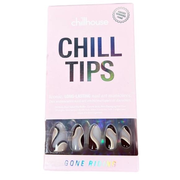 Chill Tips Gone Riding Neutral Browns Short Almond Press On Nails - Picture 1 of 11